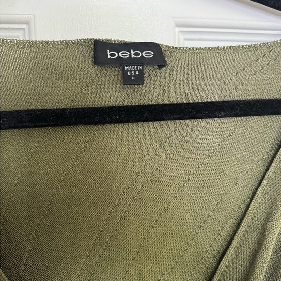 Bebe Olive Green Wrap Sweater - Picture 5 of 9